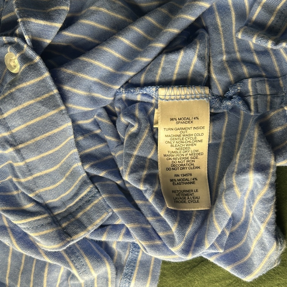 Vineyard Vines Short Sleeve Modal Button Blue/White Striped Top Size XXS - Picture 5 of 5